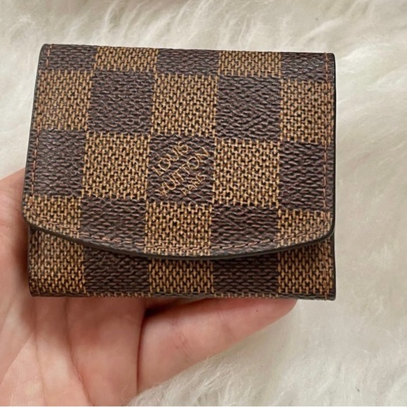 Louis Vuitton Damier Ebene Cuff links Holder Wallet Trifold - Picture 1 of 4